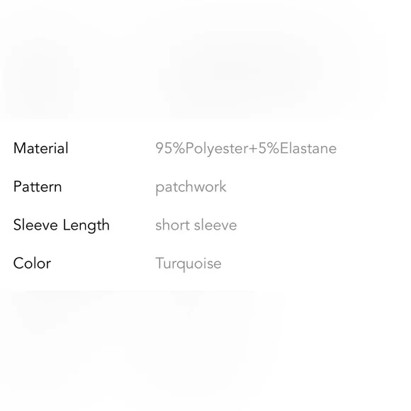 Turquoise Bohemian Top Crochet Open Weave Floral Sleeves, Stretch, Crew Neck - Picture 4 of 5